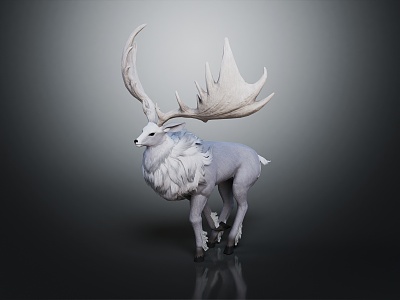 Modern game character god deer sika deer 3d model