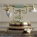 Vintage telephone ornaments 3d model