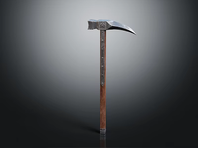 Heavy Duty Axe Hardware Tool with Sturdy Wooden Handle and Sharp Metal Head 3d model