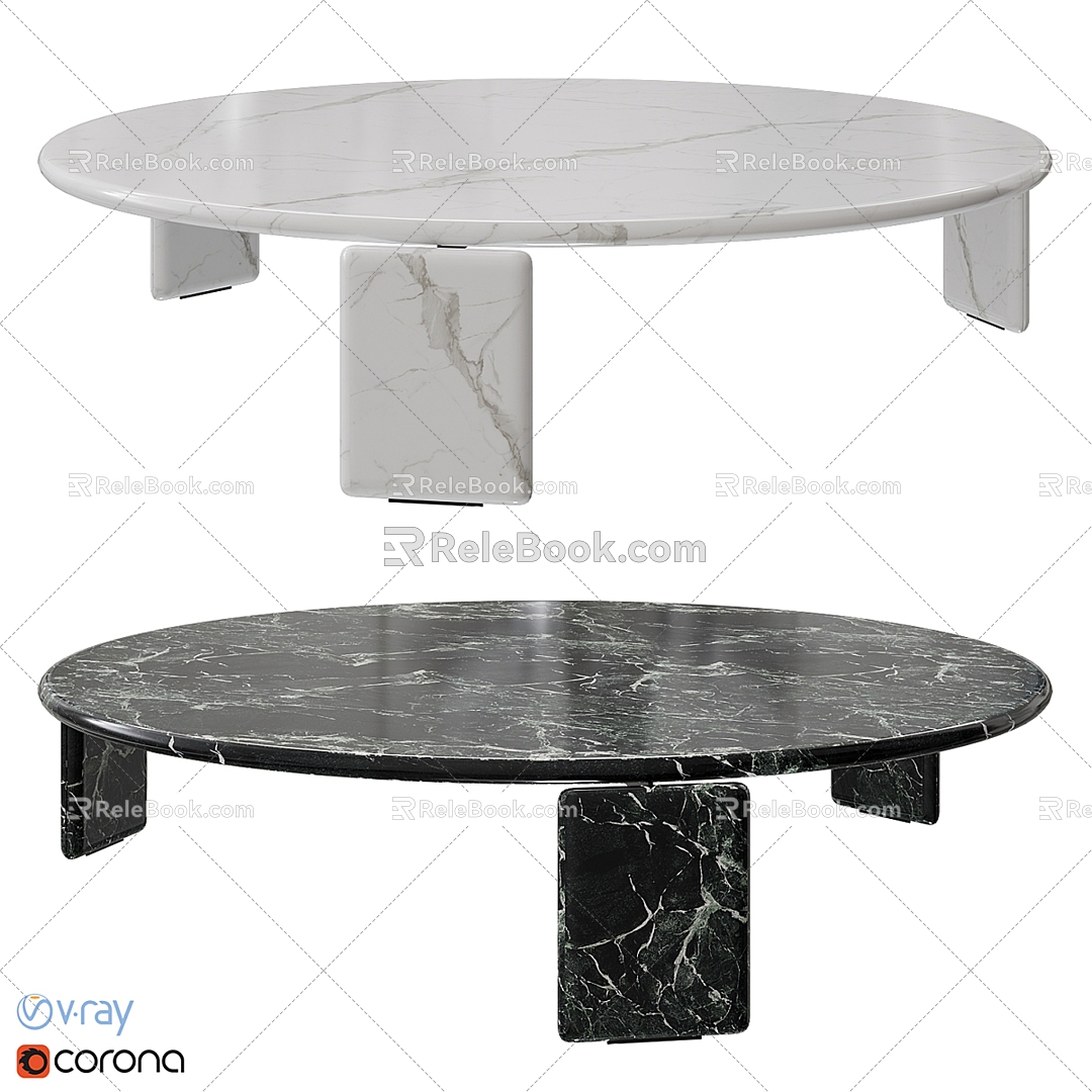 Minotti modern marble side 3d model