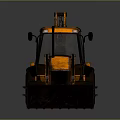 Orange JCB Excavator With Front Bucket Enclosed Cab And Large Wheels Design 3d model