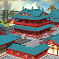 Ancient Building Courtyard Loft 3d model