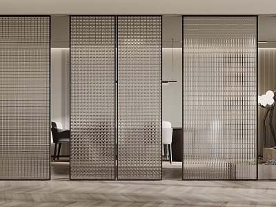 Modern partition glass partition 3d model