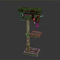 Bench drill vertical drilling machine vertical bench drilling machine tools hardware tools processing tools realistic 3d model