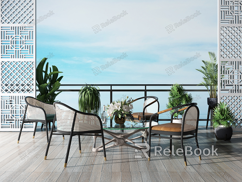 Modern outdoor tables and chairs outdoor rattan woven leisure tables and chairs model