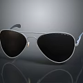 Stylish Aviator Sunglasses With Silver Frame And Black Lenses Fashion Accessory