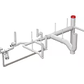 White Plastic Pipeline Structure With Multiple Branches Connections And Red Top Part