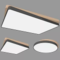 Modern Ceiling Light Fixture With Square And Round Design Gold Black Frame White Panel 3d model