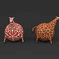Inflatable Giraffe Decorations With Plump Round Body And Brown White Spots
