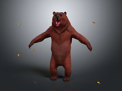 Reptile Lizard Stretching Limbs With Fallen Leaves On Gray Background 3d model