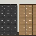 Gray And Brown Mailboxes In Two Rows With Numbered Slots And Name Tags 3d model
