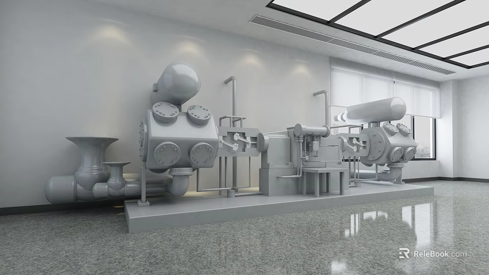Modern Industrial Equipment Featuring Heavy Duty Machinery And Piping Systems In Factory 3d model 
