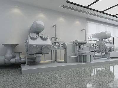 Modern Industrial Equipment Featuring Heavy Duty Machinery And Piping Systems In Factory 3d model