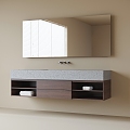 Modern Hanging Bathroom Cabinet Washstand Bathroom Cabinet Bathroom Mirror 3d model