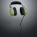 Retro Green Wired Headphones With Classic Design And Soft Ear Cups