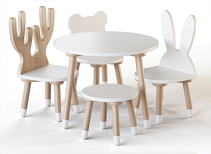 Modern Children's Table and Chair Children's Table and Chair Combination 3d model