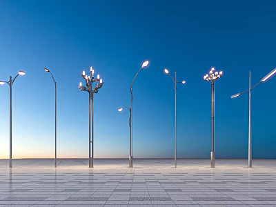 Modern Outdoor Lights With Various Designs For Street And Patio Illumination 3d model