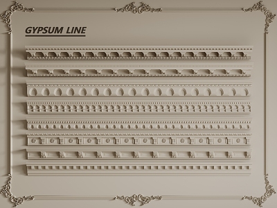 French Line Gypsum Line Corner Line 3d model