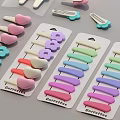 Colorful Hair Barrettes with Flower Heart Shapes Pastel Pink Blue Green Purple for Daily Use