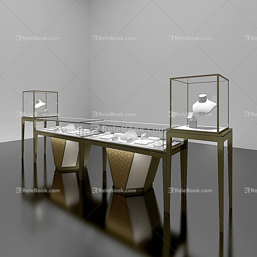 Jewelry Counter Jewelry Display Cabinet Jewelry High War Cabinet Jewelry Store model