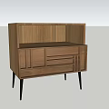 Modern Wooden Entryway Sideboard Cabinet With Storage Compartments Drawers And Black Legs