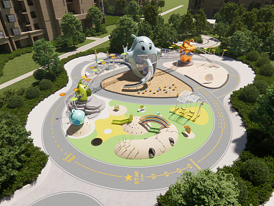 Modern Children's Play Area Children's Play Area Landscape 3d model