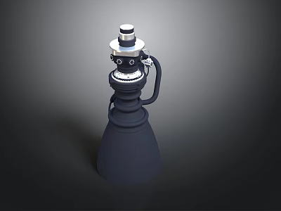 Industrial Mechanical Device With Conical Base Top Knob And Metal Connecting Parts 3d model
