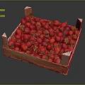 Fresh Ripe Red Strawberries in Wooden Crate for Healthy and Tasty Snacks