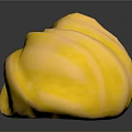 Appetizing Yellow Swirled Round Food With Ruffled Smooth Surface Texture 3d model
