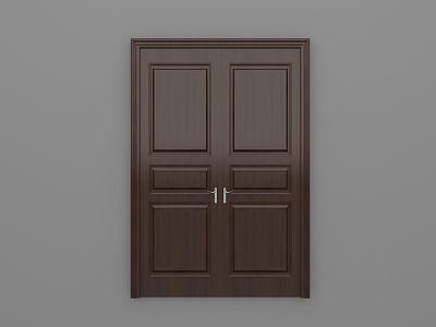 Simple Bedroom Double-door Simple European Office Flat-open Wooden Door Meeting Room Double-open Wooden Door 3d model