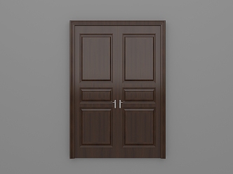 Simple Bedroom Double-door Simple European Office Flat-open Wooden Door Meeting Room Double-open Wooden Door 3d model