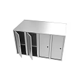 Sturdy Industrial Metal Equipment Storage Cabinet With Open Doors And Internal Shelves