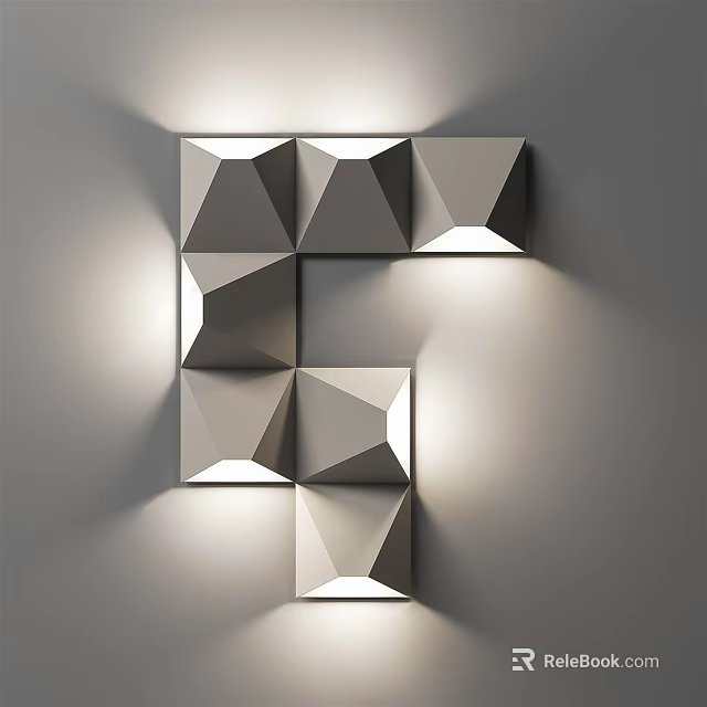 Modern Modular Cube Wall Light With Geometric Design And Soft Illumination 3d model 