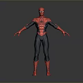 Spider Man Action Figure In Red And Black Costume With Arms Outstretched
