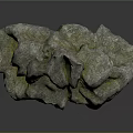 Natural Textured Stone With Irregular Shape And Mossy Surface Details 3d model