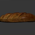 Freshly Baked Golden Brown Striped Bread With Crusty Exterior On Dark Background