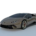 Tan Lamborghini Sports Car With Sleek Body Rear Spoiler And Alloy Wheels