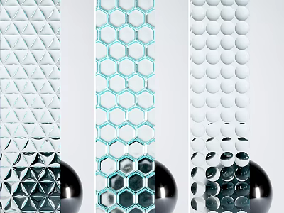 Modern Chandelier Designs Featuring Triangular Hexagonal and Circular Geometric Patterns 3d model
