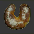 Freshly Baked C Shaped Sweet Bread With Golden Brown Crust And Powdered Sugar