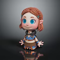 Cartoon Elf Character With Red Hair Blue Eyes And Pointed Ears In Colorful Outfit