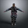 3D Combat Character Model With Tactical Gear Goggles And Outstretched Arms