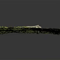 Ancient Stone Fortress Ruin With Grass Covered Top In Green Grassland Area