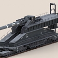 Railgun turret interstellar gun artillery gun electromagnetic gun 3d model