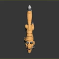 Orange And Gray Fox Character 3D Model Toy Style Detailed Design Figure