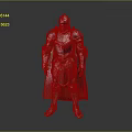 Medieval Metal Full Body Armor With Helmet Chest Plate And Red Cape