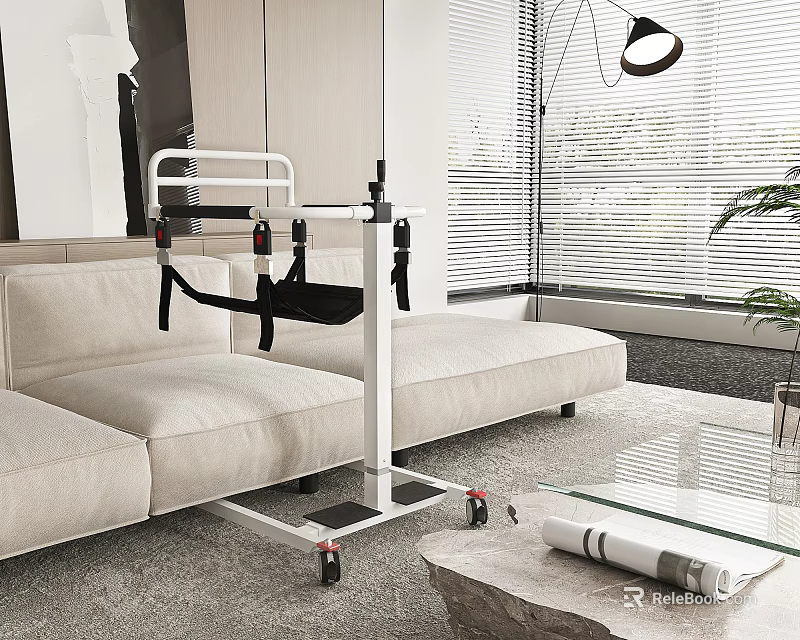 Portable Medical Patient Transfer Device with Wheels for Home Care Safety Use 3d model 