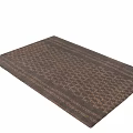 Square Rug In Dark Brown With Geometric Pattern And Woven Texture Modern Design 3d model
