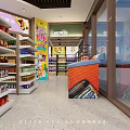 Modern Supermarket Interior With Open Shelves Product Display And Lighting