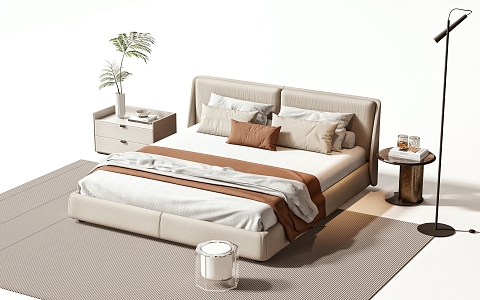 Modern Double Bed 3d model