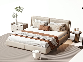 Modern Double Bed 3d model